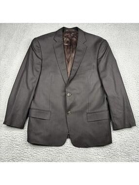 Versace Collection Wool Pinstripe Sport Coat Blazer Mens 50 / 40R Black 2 Button